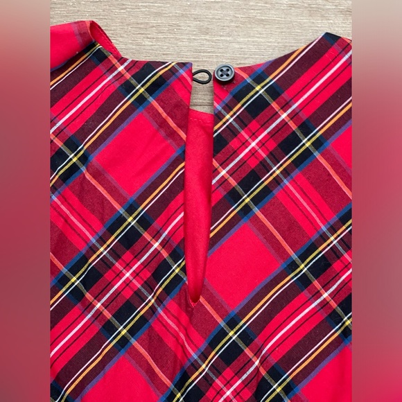 J Crew Toddler Girl Crewcuts Size 2T Tartan Plaid Ruffle Christmas Dress - Picture 9 of 14
